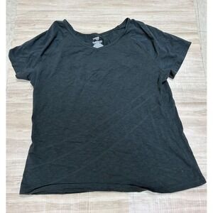 Danskin Now Womens XXL Gray V-Neck Activewear T-Shirt Cotton